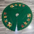 LeeWards Vintage 1971 Tree Skirt, Handmade Santa's Express Train Tree Skirt, Table Cover Handmade Tree Rocking Horse Toys Noel