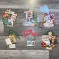 Retro Christmas Pockets , Loaded Junk Journal Pockets, Handmade Journal Supplies, Vintage Scrapbooking Ephemera, Ready to Ship!