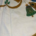 Vintage Christmas Tree Skirt BUCILLA Holiday Bells 2829 Finished Table Cover Circa 1960's Holiday Home Decor Retro Christmas Decor