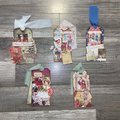Retro Christmas Gift Tags, Loaded Junk Journal Tags, Vintage Journal Supplies, Scrapbooking Ephemera, Handmade Holiday Tag, Ready to Ship!