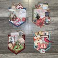 Handmade Christmas Pockets , Loaded Junk Journal Pockets, Journal Supplies, Vintage Scrapbooking Ephemera, Vintage Holidays, Ready to Ship!
