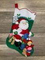Vintage Christmas Stocking, Finished BUCILLA Kit, Handmade A Visit With Santa, Holiday Stockings #82902 Stockings with Name