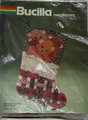 Vintage 1980's Retro Christmas Stocking Finished Handmade BUCILLA Toy Bears Needlepoint Holiday Stocking 60660 Holiday Decor