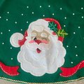 Christmas Tree Skirt / Table Cover HANDMADE BUCILLA #83212 Jolly Faces Santa Claus Tree Skirt Holiday Home Decor Table Decor