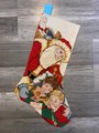 Christmas Stocking | Handmade Counted Cross Stitch | Vintage BUCILLA Visions of Sugarplums Finished Embroidered Stocking