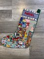 Christmas Stocking, Vintage 1997 FINISHED The Children's Room Stocking, Handmade Counted Cross Stitch Holiday Stocking, Needlepoint