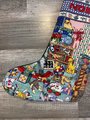 Christmas Stocking, Vintage 1997 FINISHED The Children's Room Stocking, Handmade Counted Cross Stitch Holiday Stocking, Needlepoint