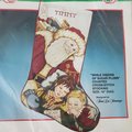 Christmas Stocking | Handmade Counted Cross Stitch | Vintage BUCILLA Visions of Sugarplums Finished Embroidered Stocking