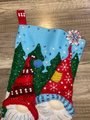 New Handmade Christmas Stocking BUCILLA Chillin' With My Gnomie Felt Christmas Stocking, Gnome Stocking, Embroidered Stockings
