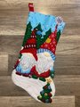 New Handmade Christmas Stocking BUCILLA Chillin' With My Gnomie Felt Christmas Stocking, Gnome Stocking, Embroidered Stockings
