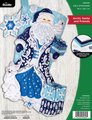 NEW! Handmade Christmas Stocking BUCILLA Arctic Santa & Friends, #89628E Felt Santa Stocking, Embroidered Stockings