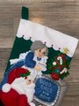 NEW! Handmade Christmas Stocking 1998 BUCILLA www.checklist.com, #83954 Felt Santa Stocking, Embroidered Stockings