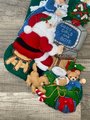 NEW! Handmade Christmas Stocking 1998 BUCILLA www.checklist.com, #83954 Felt Santa Stocking, Embroidered Stockings