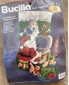 NEW! Handmade Christmas Stocking 1998 BUCILLA www.checklist.com, #83954 Felt Santa Stocking, Embroidered Stockings