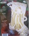 NEW! Handmade Christmas Stocking BUCILLA White Christmas, 2006 Felt Santa Stocking, Embroidered Stockings Holiday Decor