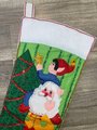 NEW! Handmade Christmas Stocking BUCILLA Tree Trimming, Santa & Elf Decorating Christmas Tree Felt Santa Snowman Stocking, Embroidered