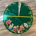 Handmade Vintage Tree Skirt, Finished Bucilla CHRISTMAS VILLAGE Tree Skirt, Table Cover #83980 Handmade Trees Houses Winter Village