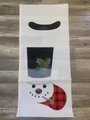 Christmas Stocking New Rare LIZ Handpainted Vintage Snowman with Top Hat Pipe Needlepoint Christmas Stocking Canvas Decor Signed Canvas