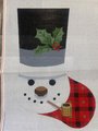 Christmas Stocking New Rare LIZ Handpainted Vintage Snowman with Top Hat Pipe Needlepoint Christmas Stocking Canvas Decor Signed Canvas