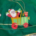 LeeWards Vintage 1971 Tree Skirt, Handmade Santa's Express Train Tree Skirt, Table Cover Handmade Tree Rocking Horse Toys Noel