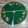 LeeWards Vintage 1971 Tree Skirt, Handmade Santa's Express Train Tree Skirt, Table Cover Handmade Tree Rocking Horse Toys Noel