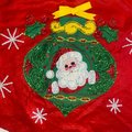 Handmade Vintage Tree Skirt, Finished Bucilla Santa Ornaments Tree Skirt 1635, Table Cover UNCUT Handmade Decorations Snowflakes