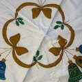Vintage Christmas Tree Skirt BUCILLA Holiday Bells 2829 Finished Table Cover Circa 1960's Holiday Home Decor Retro Christmas Decor