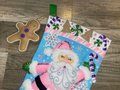 NEW! Handmade Christmas Stocking BUCILLA Lollipop Santa, #89705E Felt Santa Stocking, Embroidered Stockings