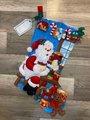 Family Stockings, Personalized Stockings, NEW Bucilla FINISHED In The Workshop Handmade Santa Claus Christmas Stocking Fireplace Decor
