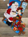 Family Stockings, Personalized Stockings, NEW Bucilla FINISHED In The Workshop Handmade Santa Claus Christmas Stocking Fireplace Decor