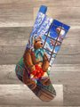 Christmas Stocking NEW VINTAGE Rare FINISHED Bucilla Teddy Bear Needlepoint A Gift for Santa #60776 Finished Bucilla Custom Stocking