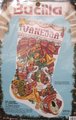 New Vintage Christmas Stocking Finished BUCILLA Counted Cross Stitch Sound of Christmas 82916 Handmade Embroidered Stocking