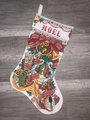 New Vintage Christmas Stocking Finished BUCILLA Counted Cross Stitch Sound of Christmas 82916 Handmade Embroidered Stocking
