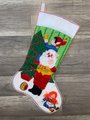 NEW! Handmade Christmas Stocking BUCILLA Tree Trimming, Santa & Elf Decorating Christmas Tree Felt Santa Snowman Stocking, Embroidered