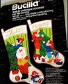 NEW! Handmade Christmas Stocking BUCILLA Tree Trimming, Santa & Elf Decorating Christmas Tree Felt Santa Snowman Stocking, Embroidered