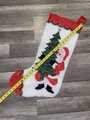 Custom Christmas Stocking, JUMBO Felt Handmade Paragon Santa Brings The Tree Finished Faux Fur Holiday Stocking Retro 1978 Santa Claus Decor