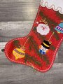 Custom Christmas Stocking, BUCILLA Crewel Handmade Yuletide Ornaments 2313 Finished Holiday Stocking Retro Santa Claus Decor
