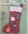Custom Christmas Stocking, BUCILLA Crewel Handmade Yuletide Ornaments 2313 Finished Holiday Stocking Retro Santa Claus Decor