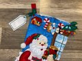 Family Stockings, Personalized Stockings, NEW Bucilla FINISHED In The Workshop Handmade Santa Claus Christmas Stocking Fireplace Decor
