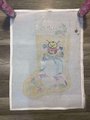 New Vintage Christmas Stocking Canvas Happy Bumblebee on Gifts Handpainted Needlepoint Canvas Holiday Decor