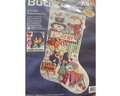 Christmas Stocking BUCILLA Counted Cross Stitch HANDMADE Needlepoint Finished Snowman Stocking Holiday Decor
