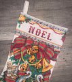 New Vintage Christmas Stocking Finished BUCILLA Counted Cross Stitch Sound of Christmas 82916 Handmade Embroidered Stocking