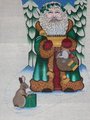 New Vintage AMANDA LAWFORD Handpainted Needlepoint Stocking Canvas Holiday Embroidery Old World Santa Claus Trees Rabbit