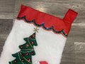 Custom Christmas Stocking, JUMBO Felt Handmade Paragon Santa Brings The Tree Finished Faux Fur Holiday Stocking Retro 1978 Santa Claus Decor