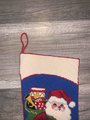 Handmade Christmas Stocking Vintage 1980s BUCILLA 60653 Needlepoint Santa Claus Chimney Holiday Decor