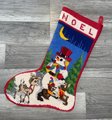 Christmas Stocking New Finished Handmade SUNSET 1970s Our Snowman 6022 Needlepoint Holiday Stocking Holiday Decor
