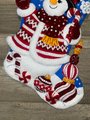 NEW Bucilla Christmas Stockings Handmade PEPPERMINT SNOWMAN 89610E Embroidered Stocking Christmas Gift Fireplace Mantle Wall Door Decoration