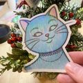 Sassy Cat Sticker | HOLOGRAM Limited Edition Attitude Cat Stickers | Water Resistant GLOSSY Vinyl Stickers | Retro Cat | Kitten Stickers