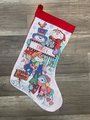 Christmas Stocking BUCILLA Counted Cross Stitch HANDMADE Needlepoint Finished Snowman Stocking Holiday Decor