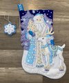 Custom Christmas Stockings Winter Wonderland Santa Claus & Reindeer Handmade Finished Bucilla Stocking